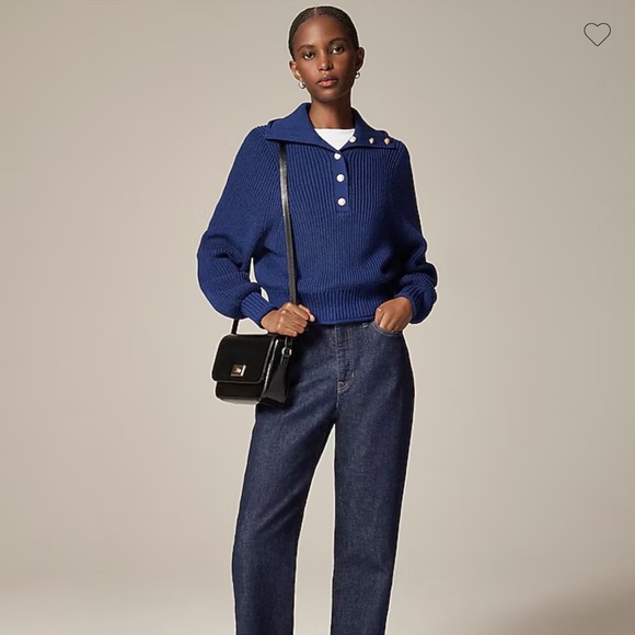 J Crew Ribbed cotton button-collar sweater NWT SZ L - Picture 2 of 9